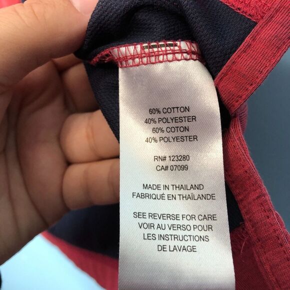 Travis Mathew Shirt Mens Large Red Polo Casual Golf Stretch Embroidered Flag - Picture 5 of 11